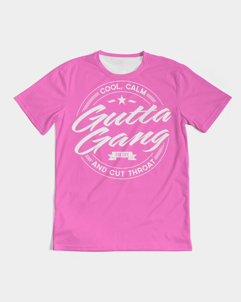 Classic Gutta Gang Men's Pink with white logo Tee