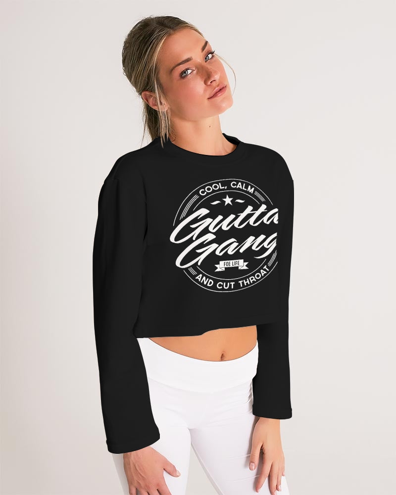 Classic Gutta Gang Black Women's Cropped Sweatshirt