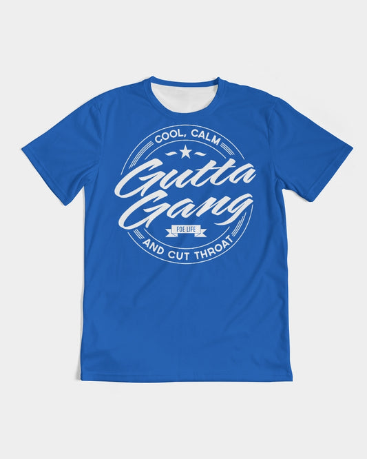 Classic Gutta Gang Blue  With White Logo  Men's Tee