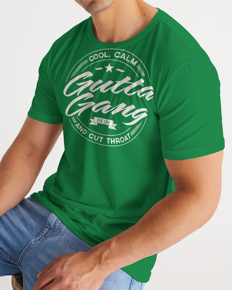 Classic Gutta Gang Men's Green with White Logo Tee