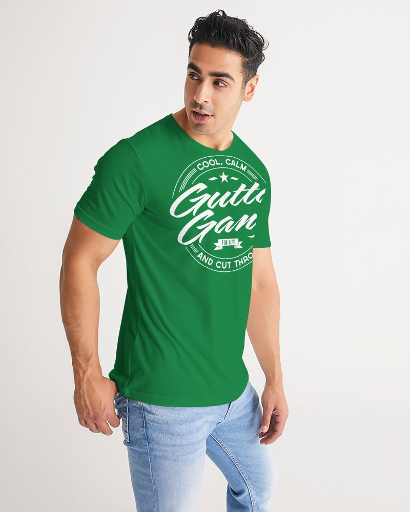 Classic Gutta Gang Men's Green with White Logo Tee