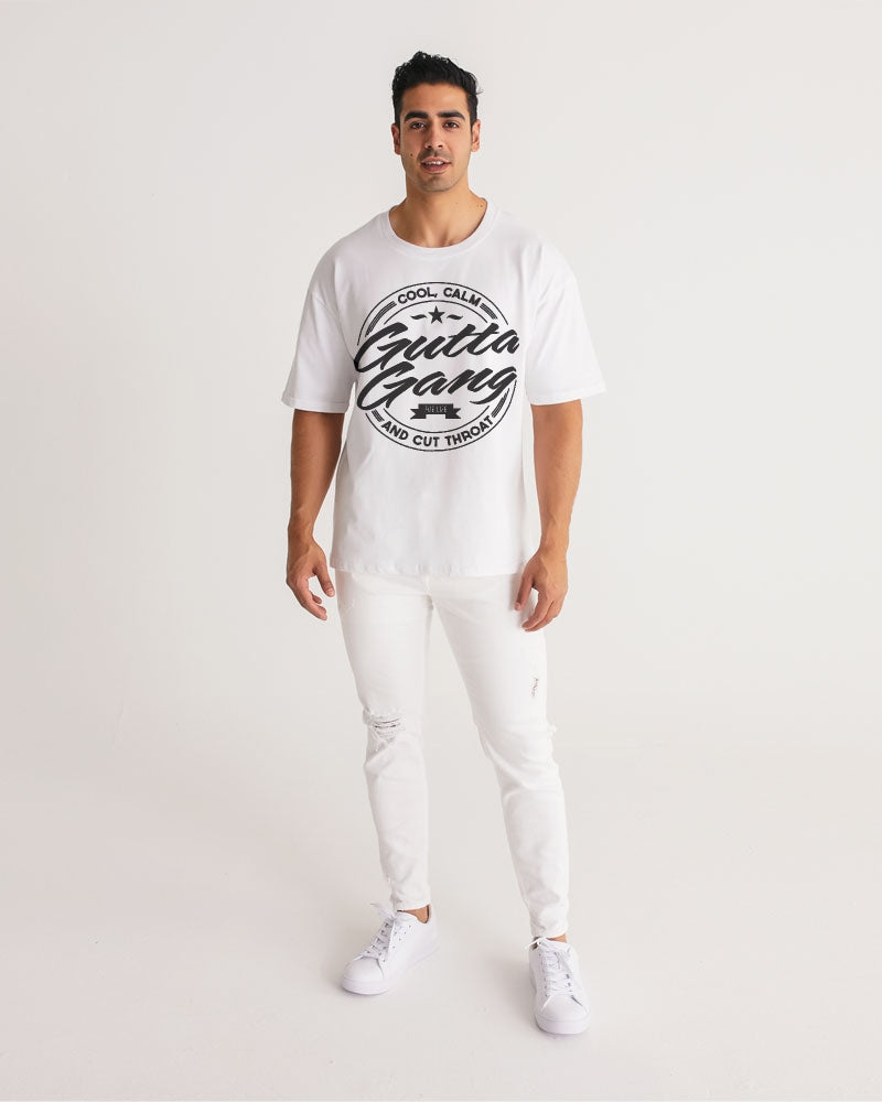 Gutta Gang Black logo Men's Premium Heavyweight White Tee