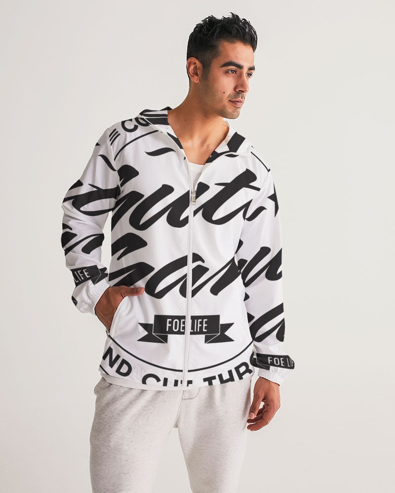 Gutta Gang Black logo Men's White Windbreaker