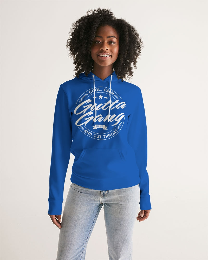 Classic Gutta Gang Blue  With White Logo  Women's Hoodie