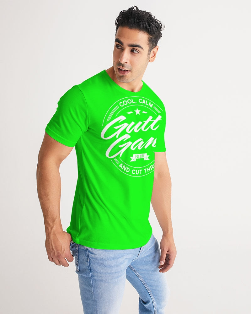 Classic Gutta Gang Men's Lime Green with white logo Tee