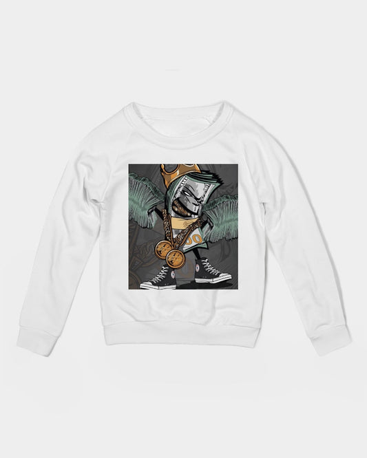 Money Mascot Kids White Graphic Sweatshirt